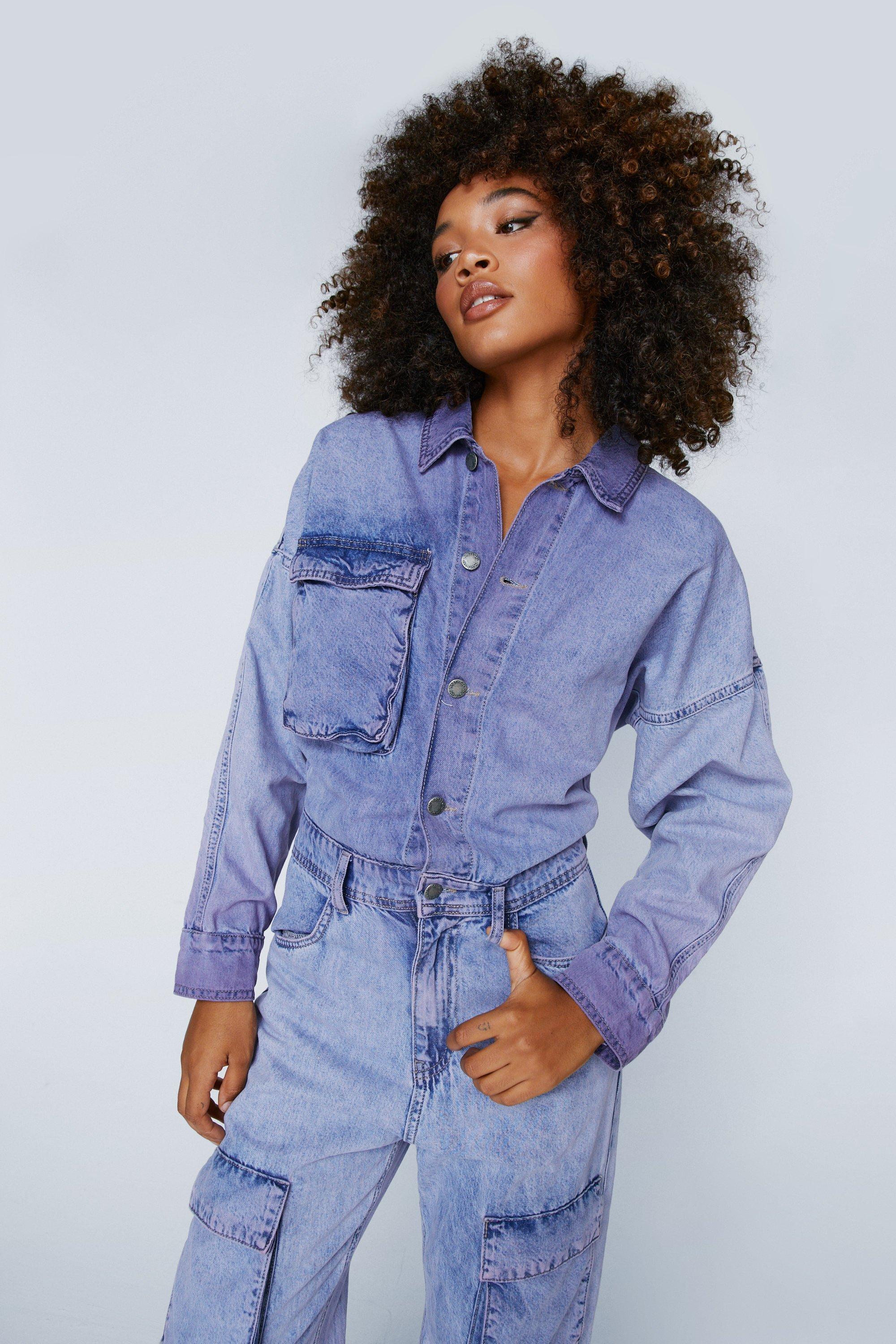 Acid wash denim sales jumpsuit